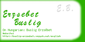 erzsebet buslig business card